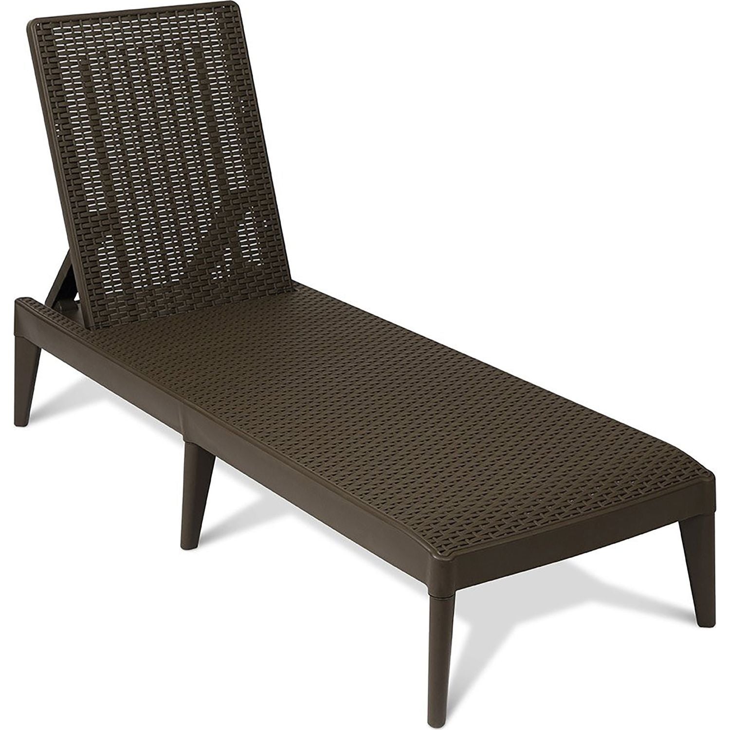 TOOMAX - Lettino da esterno Numana Effetto Rattan Marrone con schienale regolabile - h29x186x60 cm
